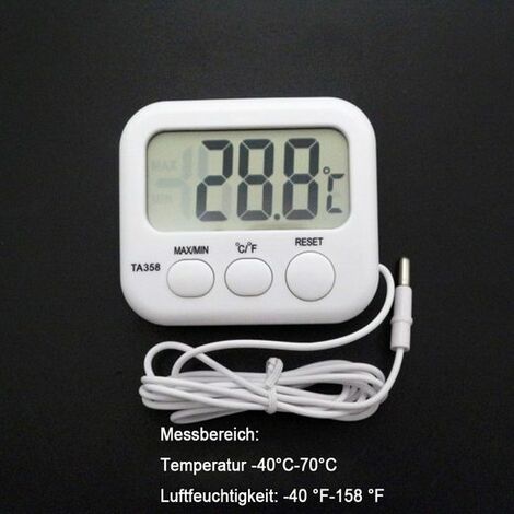 Thermomètre d'aquarium numérique de haute précision étanche pour la température du terrarium de l'eau des reptiles de l'aquarium (blanc)