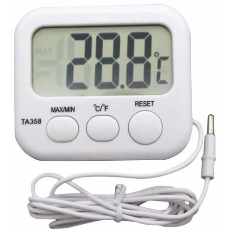Thermometre d'aquarium numerique de haute precision etanche pour la temperature du terrarium de l'eau des reptiles de l'aquarium (blanc)
