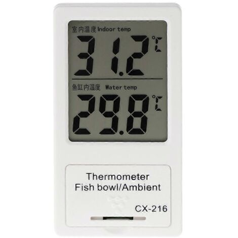 Thermomètre d'aquarium numérique LCD avec grand écran, sans fil, pour intérieur