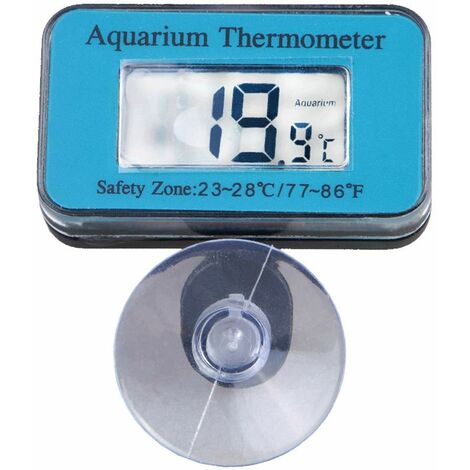 Thermomètre d'aquarium numérique LCD avec ventouse pour poissons et reptiles - Avec batterie,
