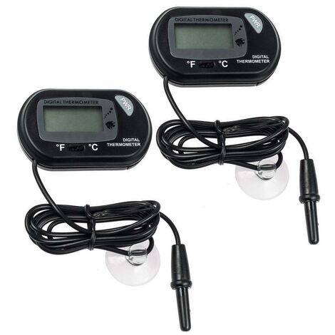 Thermomètre d'aquarium Thermomètre d'aquarium numérique LCD avec ventouse Température du terrarium de l'eau du réservoir de poissons pour poissons et reptiles comme le lézard et la tortue