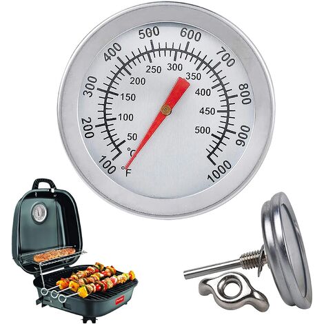 Thermomètre de barbecue bimétallique, thermomètre de fumeur extérieur, thermomètre de fumeur de barbecue (100 1000 ℉) 1pc-BDD