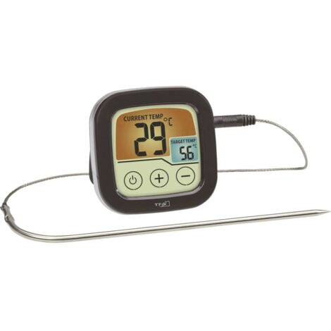 Thermomètre de barbecue mécanique TFA Dostmann 14.1509.01 surveillance de la température à coeur, avec écran tactile, c - noir
