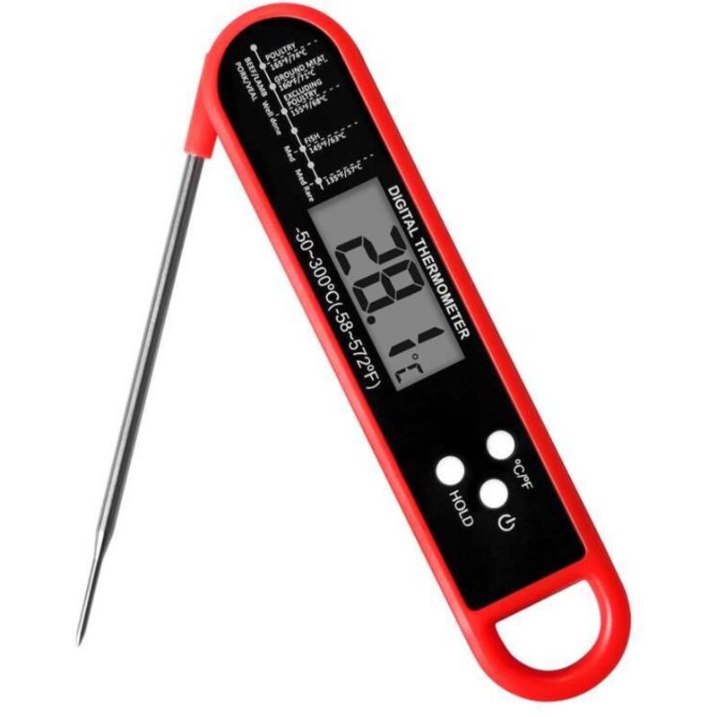 Thermomètre de barbecue numérique à lecture instantanée, sonde longue, idéal pour viande, confiseries, cuisine et cuisson extérieure