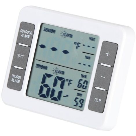 Thermomètre de congélateur numérique sans fil Capteur de température intérieure/extérieure avec alarme sonore