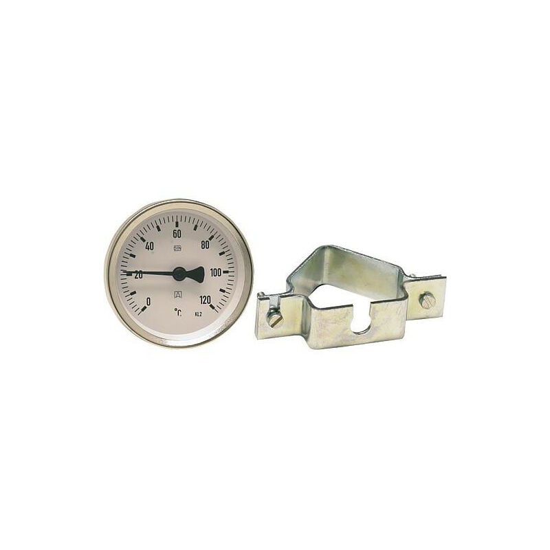 Thermometre de contact d 63mm avec collier universel 3/4'-1 1/2'