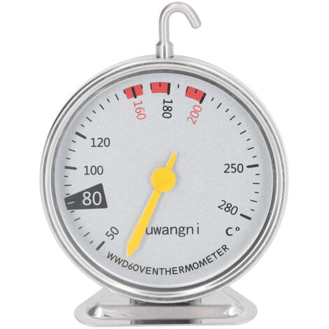 Thermomètre de cuisine, de four, de cuisson et d'alimentation de haute précision, avec support suspendu en acier inoxydable, résistant aux hautes températures de 50 à 280 °C.-AquaForge
