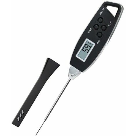 Thermomètre de cuisine pour aliments, thermomètre à aiguille étanche pour barbecue, mesure rapide de la température, noir-AquaForge