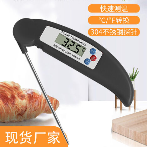 Thermomètre de cuisine, thermomètre de cuisine électronique à lecture instantanée LCD avec sonde pour cuisiner, griller (pile non incluse)