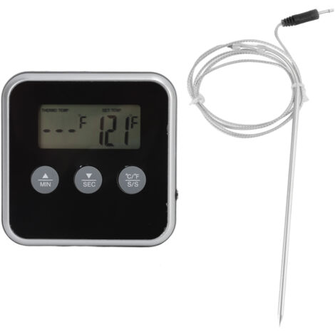 Thermomètre de Cuisson Digital avec Sonde Longue et Minuterie - 2 Unités pour Grill et Cuisine Professionnelle