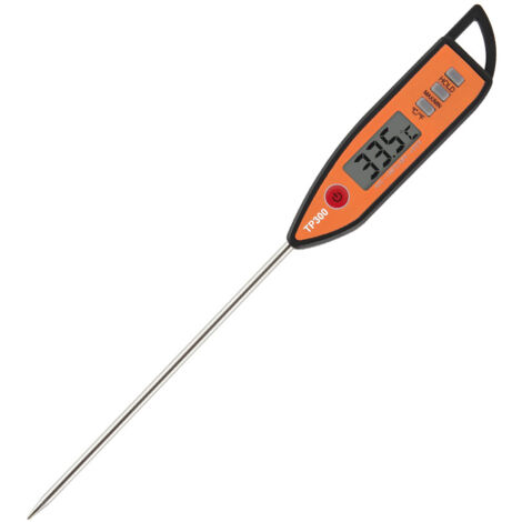 Thermomètre de cuisson électronique orange et noir - Un outil universel de mesure de température pour les grillades en extérieur et la cuisson en cuisine-AquaForge