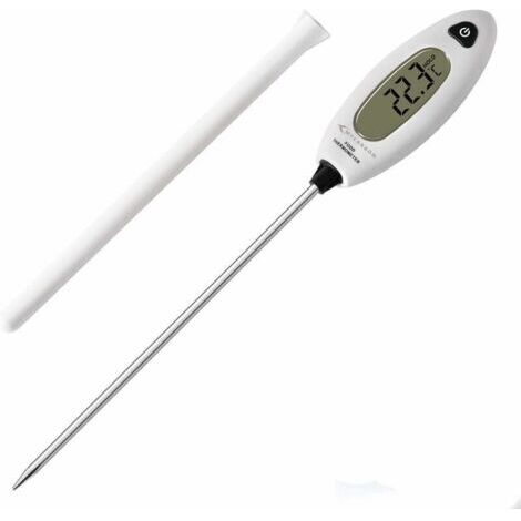 Thermomètre de cuisson numérique à sonde longue, lecture instantanée, 5 secondes, grand écran LCD, pour viande, barbecue, pâtisserie et bain.