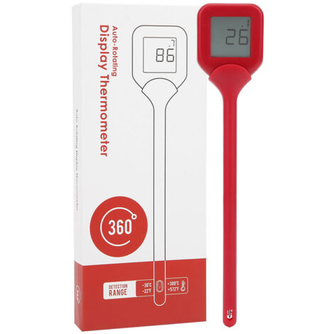 Thermomètre de cuisson numérique rotatif à 360° pour barbecue, accessoire de cuisine rouge-AquaForge