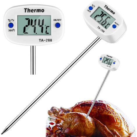 Thermomètre de cuisson numérique  Thermomètre de cuisine pour aliments, barbecue et liquides Blanc-AquaForge