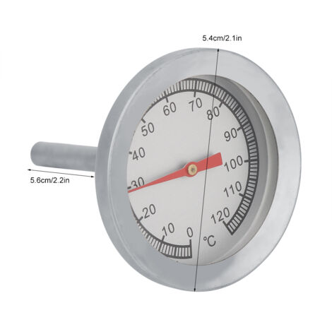 Thermomètre de cuisson pour BBQ et pizza, jauge de température jusqu'à 120℃ pour grillades.