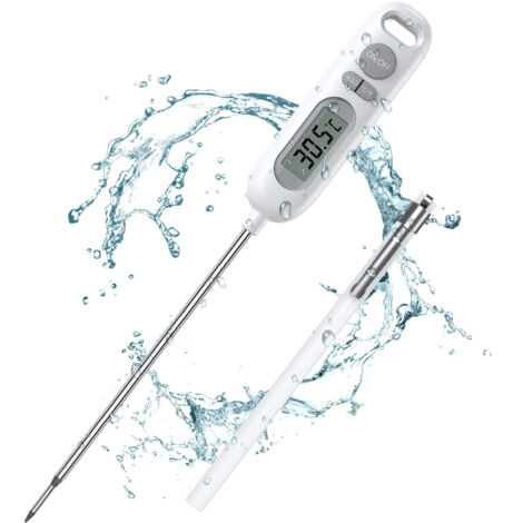 Thermomètre de Cuisson, Sonde de Cuisson 140mm Longue Thermometre Cuisine Alimentaire Thermomètre Digital pour Barbecue Patisserie Viande Sucre Liquides