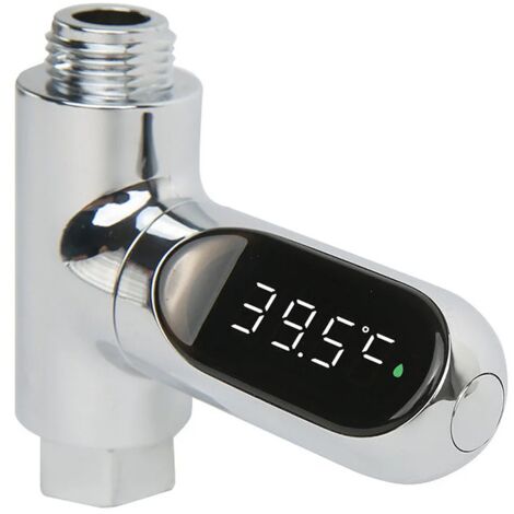 Thermomètre de Douche à LED,phe Thermomètre Numérique 0-100 ° C, avec thermomètre Rotatif à 360 °, Compteur d'eau à LED, Thermomètre pour Eau de Douch