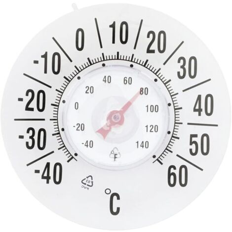 Thermomètre de fenêtre amélioré pour extérieur et intérieur - Transparent - Sans pile - Moniteur de température extérieur - Thermomètre de fenêtre à ventouse pour température extérieure