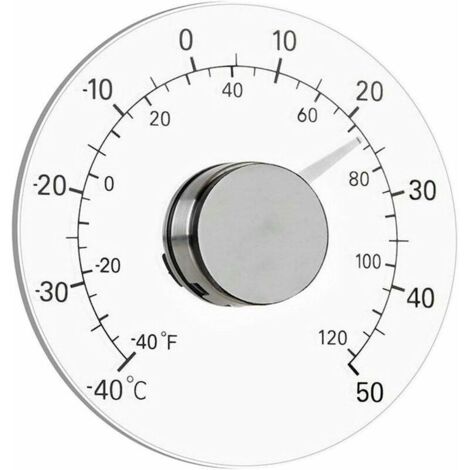 Thermomètre de fenêtre intérieur et extérieur, pas de pi nécessaire, cadran transparent, thermomètre météo