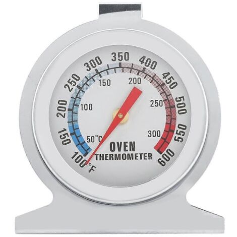 Thermomètre de four 50-300 °C (100-600 °F), thermomètre de cuisson pour four, gril, friteuse et fumoir, à lecture directe, en acier inoxydable, pour aliments et viandes.-AquaForge