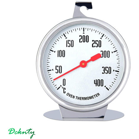 MISSDONG Thermomètre de four en acier inoxydable, thermometre four a bois,thermomètre de cuisson au four 400 degrés pour suspendre ou poser dans le four