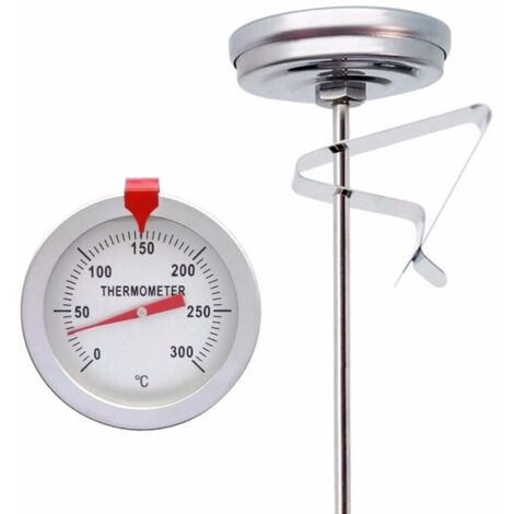 Thermomètre de Four Professionnel en Acier Inoxydable avec Longue sonde de température (30 cm), pièce de Rechange pour Four à Pizza, Four à Bois, Four en Pierre, Barbecue