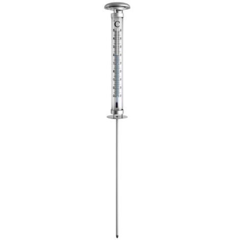 Thermomètre de jardin analogique argent 1205mm – Plage de mesure -30 à +50 °C – Éclairage solaire pour lecture nocturne – Tfa Dostmann - X45167