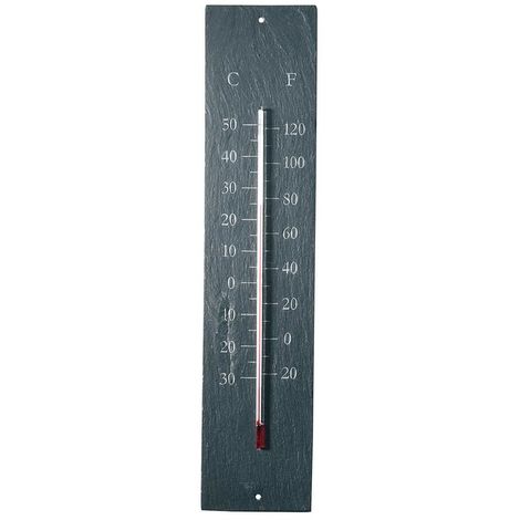 Thermomètre en schiste - l 10 x H 45 cm - Gris - Livraison gratuite
