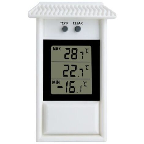 Thermomètre de jardin Thermomètre intérieur et extérieur Thermomètre de réfrigérateur， Thermomètre numérique pour serre，Thermomètre numérique avec min-max