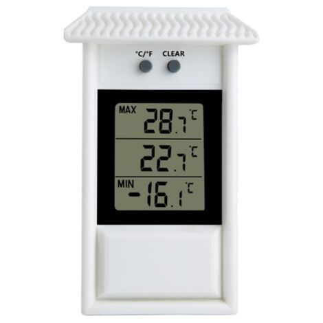 Thermomètre de jardin Thermomètre intérieur et extérieur Thermomètre de réfrigérateur， Thermomètre numérique pour serre，Thermomètre numérique avec min-max
