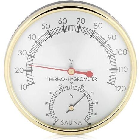 Thermomètre de Pièce de Sauna, Hygromètre-thermomètre D'intérieur D'hygromètre de Thermomètre à Cadran en Métal pour la Pièce de Sauna