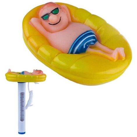 Thermomètre de piscine flottant avec corde - Incassable - Pour piscines extérieures et intérieures, spas, jacuzzis, aquariums et étangs à poissons - Pour homme