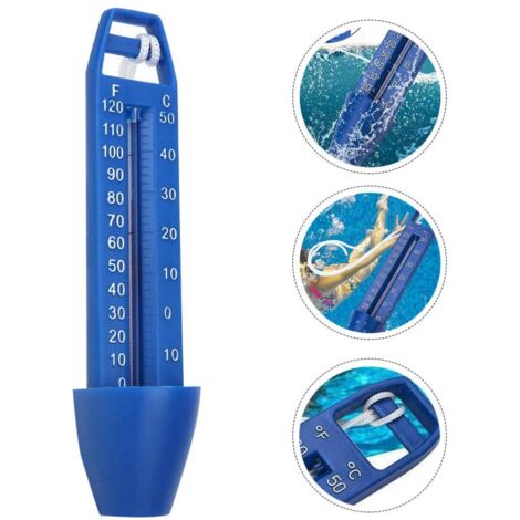 Thermomètre de piscine flottant avec cordon de suspension pour piscines et bains à remous, outil de mesure de la température de l'eau étanche en plastique