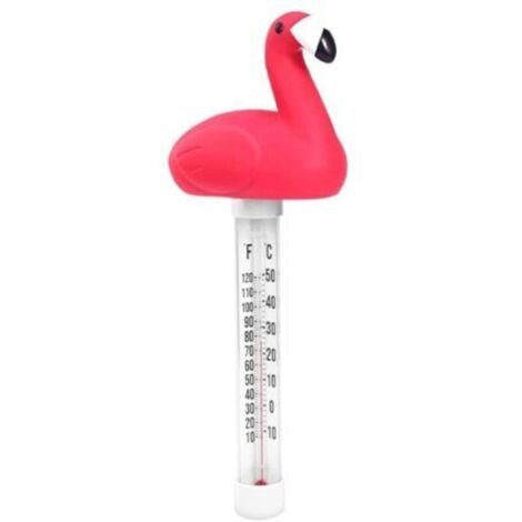 Thermomètre de piscine flottant en forme de tortue flamant rose, grand écran, facile à lire et précis, adapté aux aquariums, spas et aquariums.