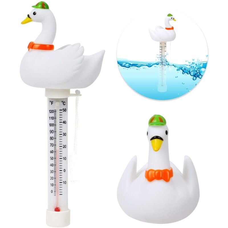 Thermomètre de piscine flottant, facile à lire, grand cordon de température de l'eau pour piscines et spas extérieurs et intérieurs