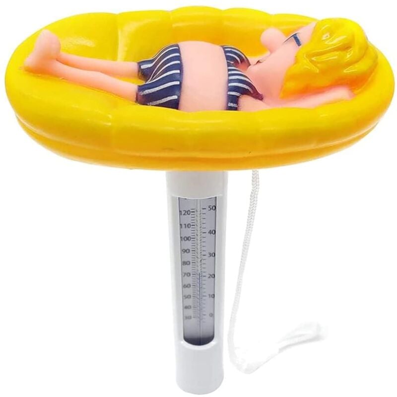 Thermomètre de piscine flottant, grand thermomètre d'eau de bassin facile à lire, thermomètre de piscine pour bébé de dessin animé pour piscines,