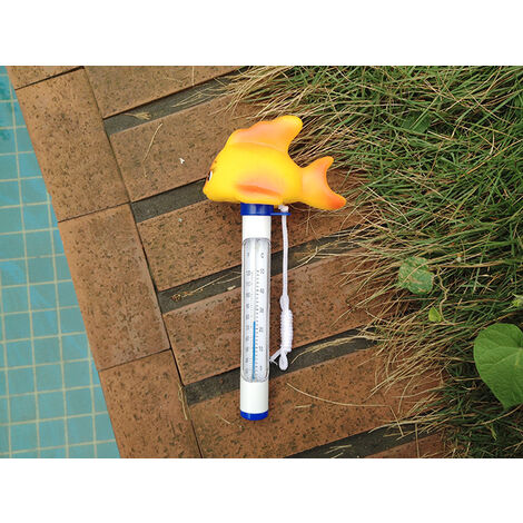 Thermomètre de piscine flottant, thermomètre de température de l'eau avec cordon et petit-déjeuner Spa Aquarium Jacuzzi Bassin à poissons (Little Yellow Croaker) pour toutes les piscines extérieures e