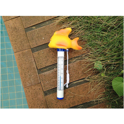 Thermomètre de piscine flottant, thermomètre de température de l'eau avec cordon et petit-déjeuner Spa Aquarium Jacuzzi Bassin à poissons (Little Yellow Croaker) pour toutes les piscines extérieures e