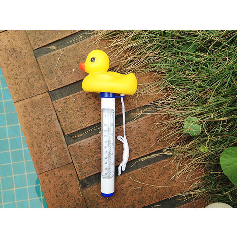 Thermomètre de piscine flottant, thermomètre de température de l'eau avec cordon et petit déjeuner Spa Aquarium Jacuzzi Bassin à poissons (petit canard jaune) pour toutes les piscines extérieures et i