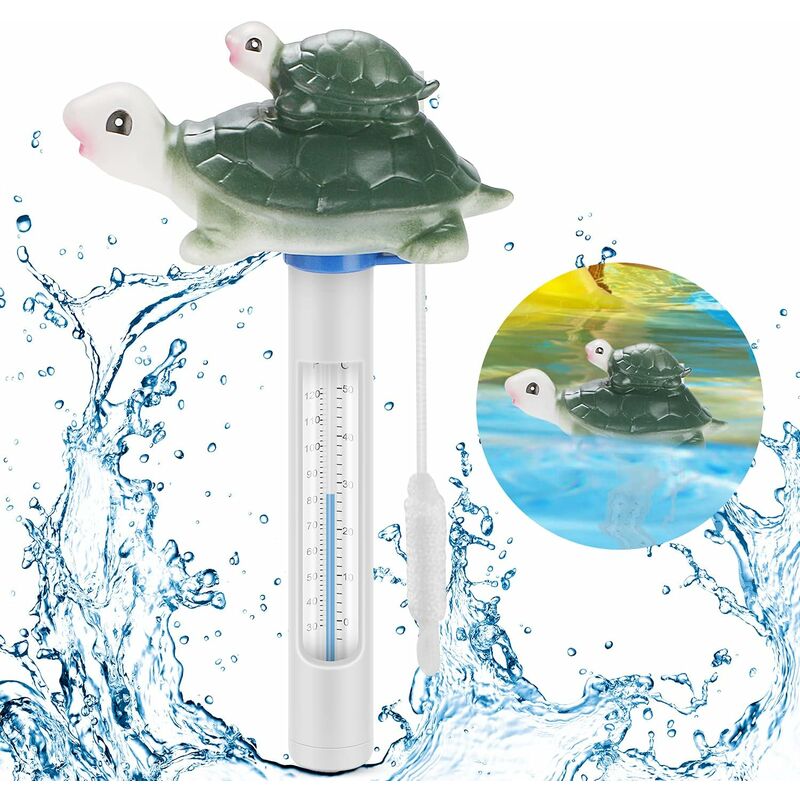 Thermomètre de Piscine Flottant, thermomètre de température d'eau avec Cordon et Petit déjeuner pour Toutes Les piscines extérieures et intérieures