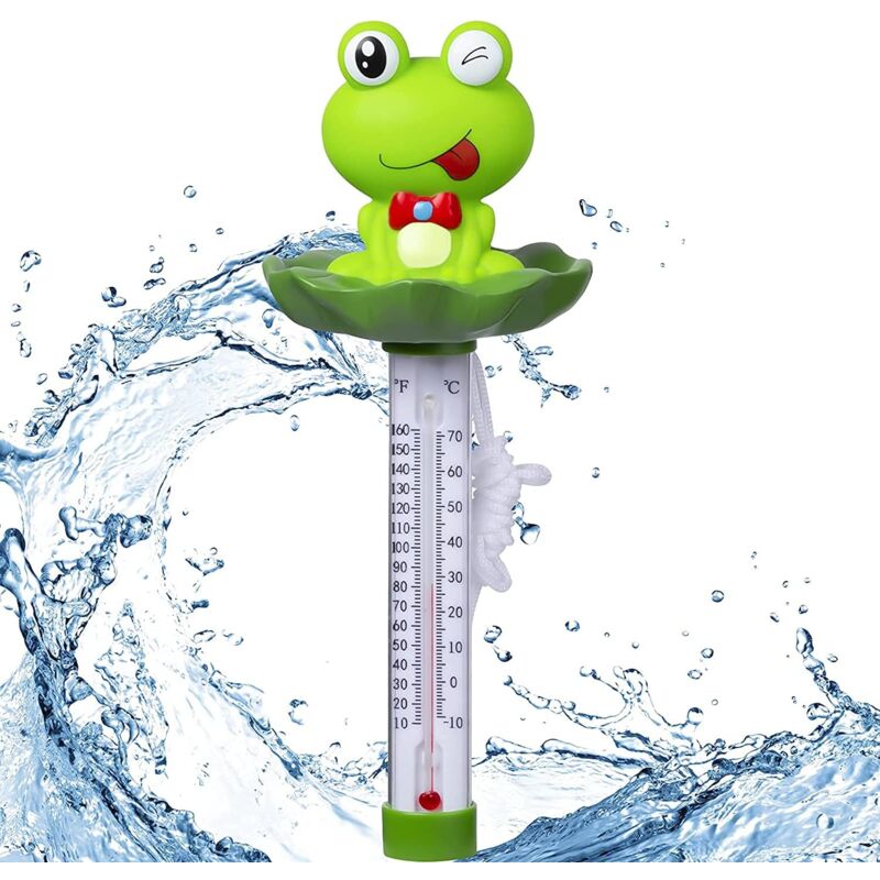 Thermomètre de piscine flottant, thermomètre d'eau d'étang avec corde, thermomètre de piscine de bébé, incassable, pour piscine extérieure et