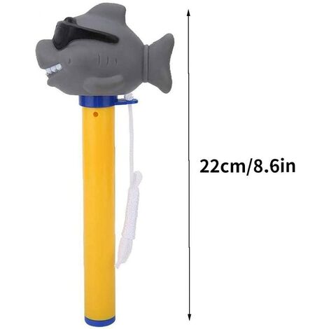 Thermomètre de piscine Indicateur de température forme Cartoon Shark avec chaîne pour piscine Spa bain à remous étang