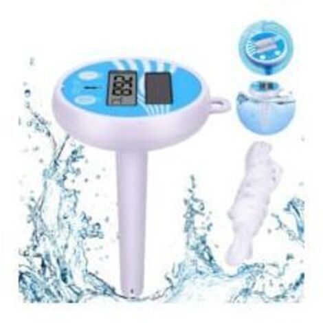 Thermomètre de piscine numérique solaire flottant avec écran LCD pour piscine extérieure et intérieure et spa