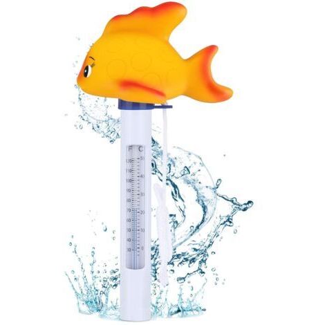 Thermomètre de Piscine, Thermomètre Facile à Lire Grande Taille avec Corde, Thermomètre Flottant pour Piscines Extérieures et Intérieures, Spas et Bains à Remous