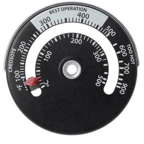 Thermomètre de Poêle Magnétique Thermomètre de Tuyau de Poêle à Feu pour Le Compteur de Température pour Tuyau de Cheminée en Bois Rond Four (1)