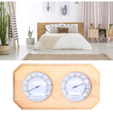 Thermomètre de Sauna, décoration d'intérieur Thermohygromètre de Haute précision à Grand Cadran pour Salle de Sport pour Clubs pour saunas familiaux