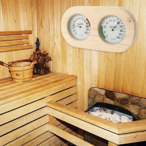 Thermomètre de Sauna en bois hygromètre compteur de température Sauna Sauna climat mètre hygromètre de mesure A19 21 livraison directe pratique