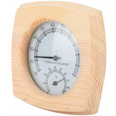 Thermomètre de sauna en bois hygromètre thermomètre hygromètre sauna salle d'épicéa cadran hygromètre thermomètre
