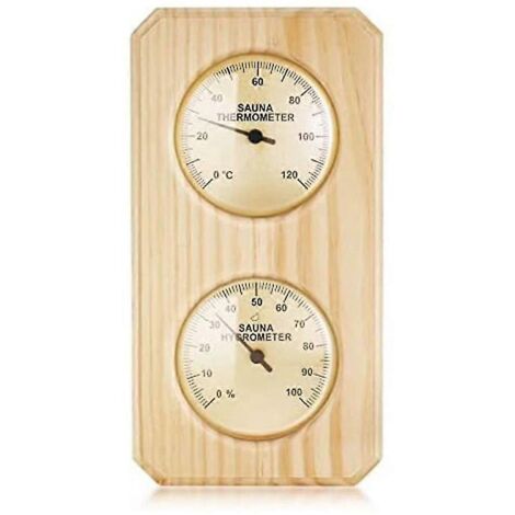 Thermomètre de sauna en bois : mesure 2 en 1 de la température et de l'humidité (convient à un usage domestique)
