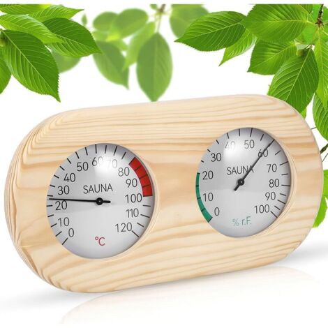 Thermomètre de sauna, hygromètre, en bois, 2 en 1, numérique, pour sauna, hammam, atelier, entrepôt, école, marché